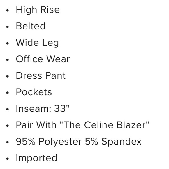 Fashion Nova Belted Wide Leg Pants, Black Dress Pants - Picture 5 of 6